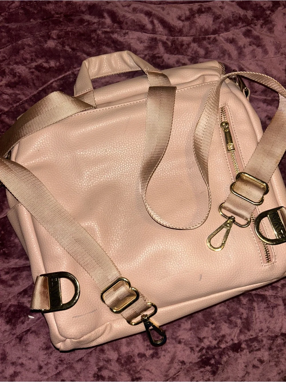 Fawn Design Blush Pink Leather Backpack
